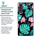 Tropical Leaves & Pink Flowers Glass Case for Vivo X50
