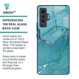 Blue Golden Glitter Glass Case for Vivo X50