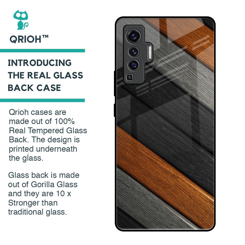 Tri Color Wood Glass Case for Vivo X50