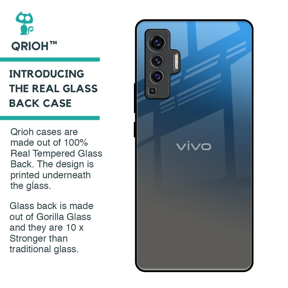 Blue Grey Ombre Glass Case for Vivo X50