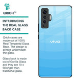 Wavy Blue Pattern Glass Case for Vivo X50