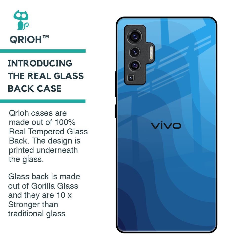 Blue Wave Abstract Glass Case for Vivo X50