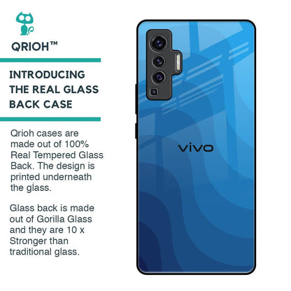 Blue Wave Abstract Glass Case for Vivo X50