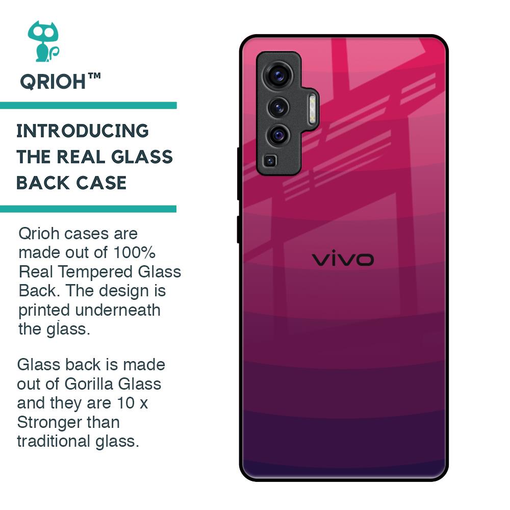 Wavy Pink Pattern Glass Case for Vivo X50