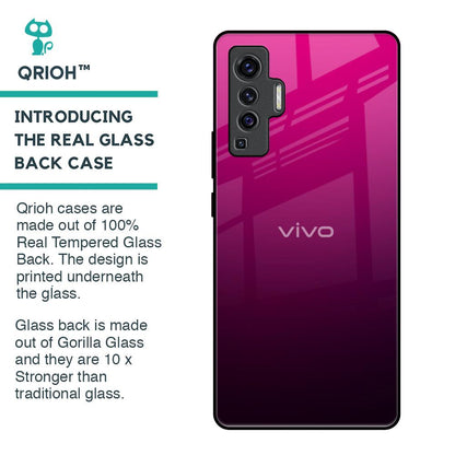 Purple Ombre Pattern Glass Case for Vivo X50