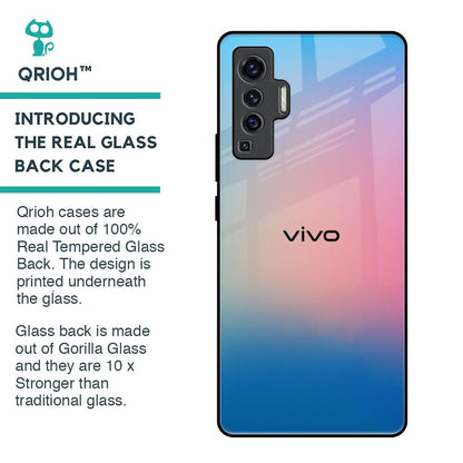 Blue & Pink Ombre Glass case for Vivo X50