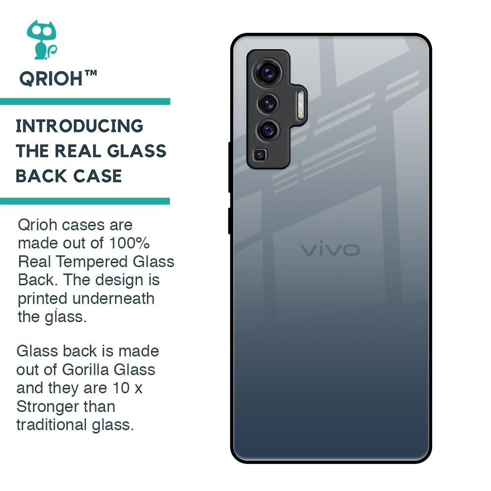 Smokey Grey Color Glass Case For Vivo X50