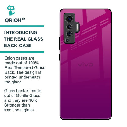 Magenta Gradient Glass Case For Vivo X50