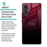 Wine Red Glass Case For Vivo X50