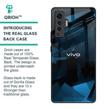 Polygonal Blue Box Glass Case For Vivo X50
