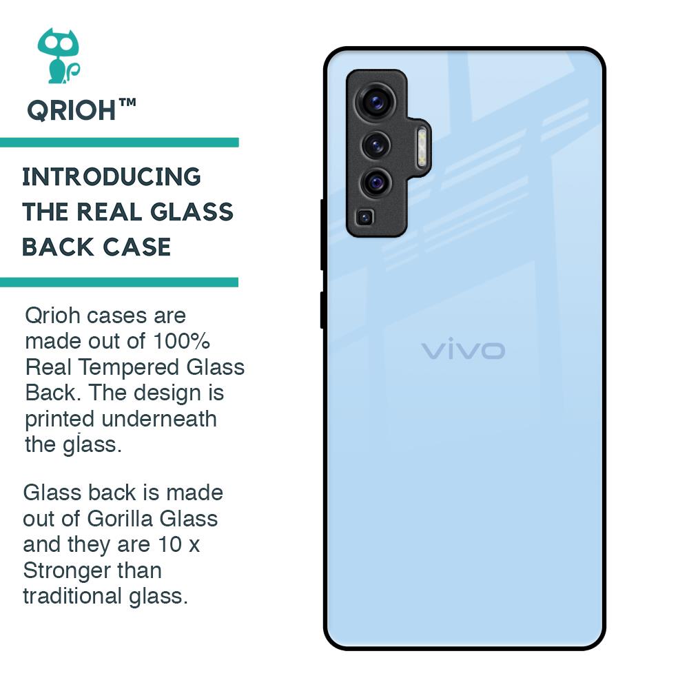 Pastel Sky Blue Glass Case for Vivo X50