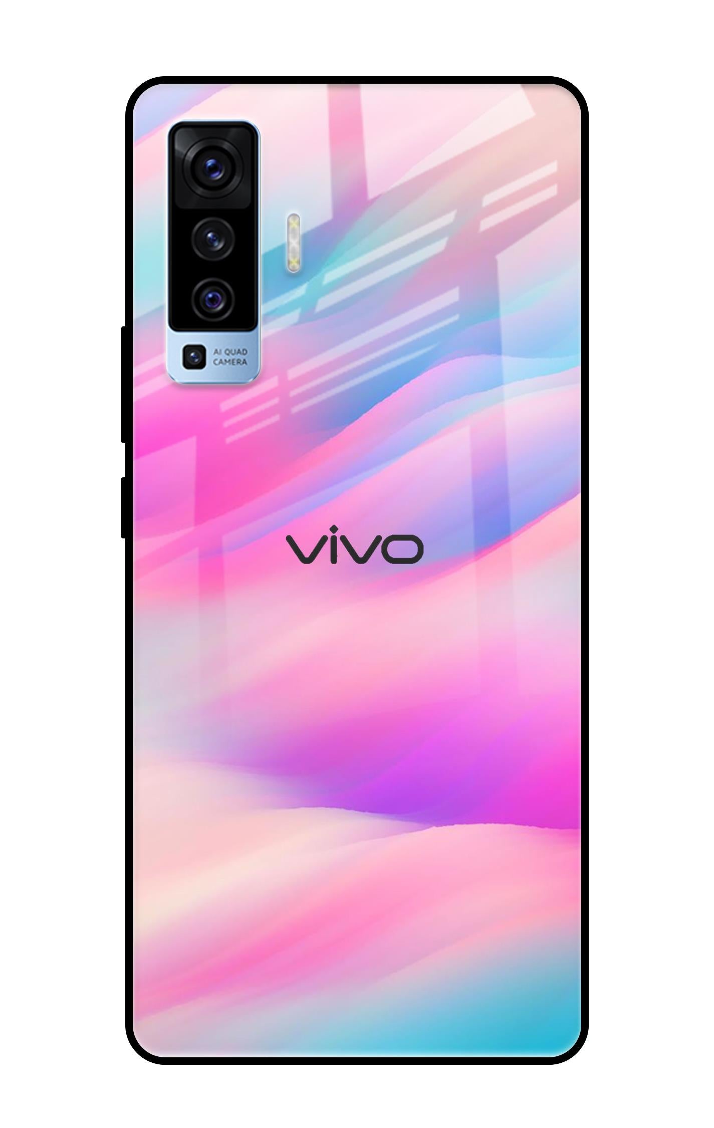 Colorful Waves Vivo X50 Glass Cases & Covers Online
