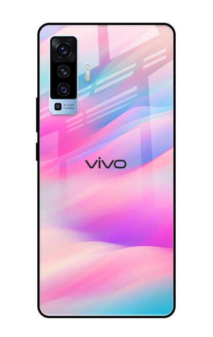 Colorful Waves Vivo X50 Glass Cases & Covers Online