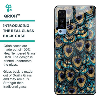 Peacock Feathers Glass case for Vivo X50