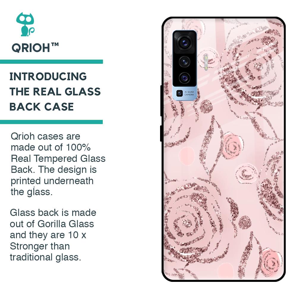 Shimmer Roses Glass case for Vivo X50