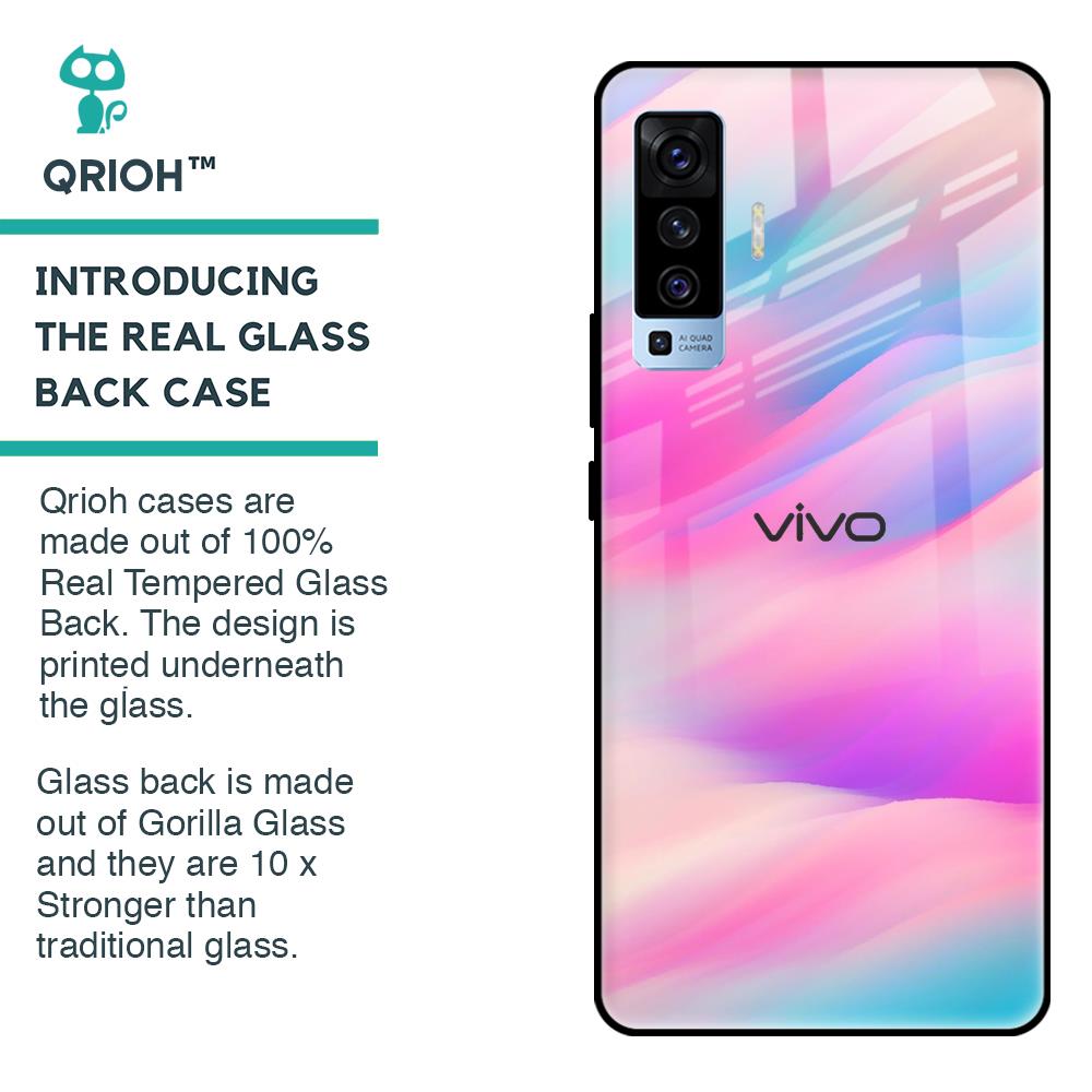 Colorful Waves Glass case for Vivo X50