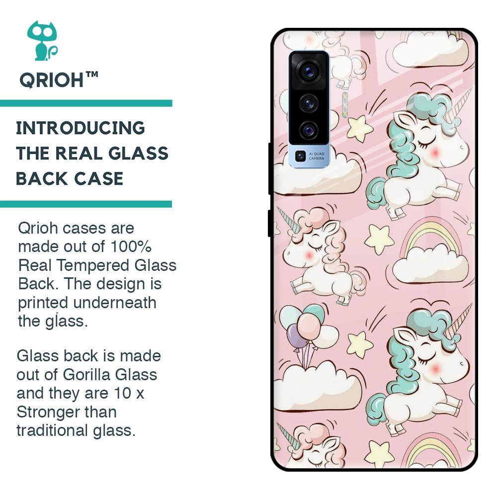 Balloon Unicorn Glass case for Vivo X50