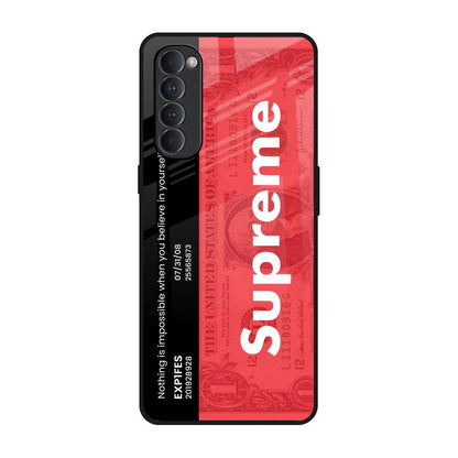 Supreme Ticket Oppo Reno4 Pro Glass Back Cover Online