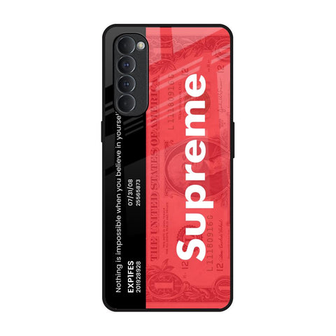 Supreme Ticket Oppo Reno4 Pro Glass Back Cover Online