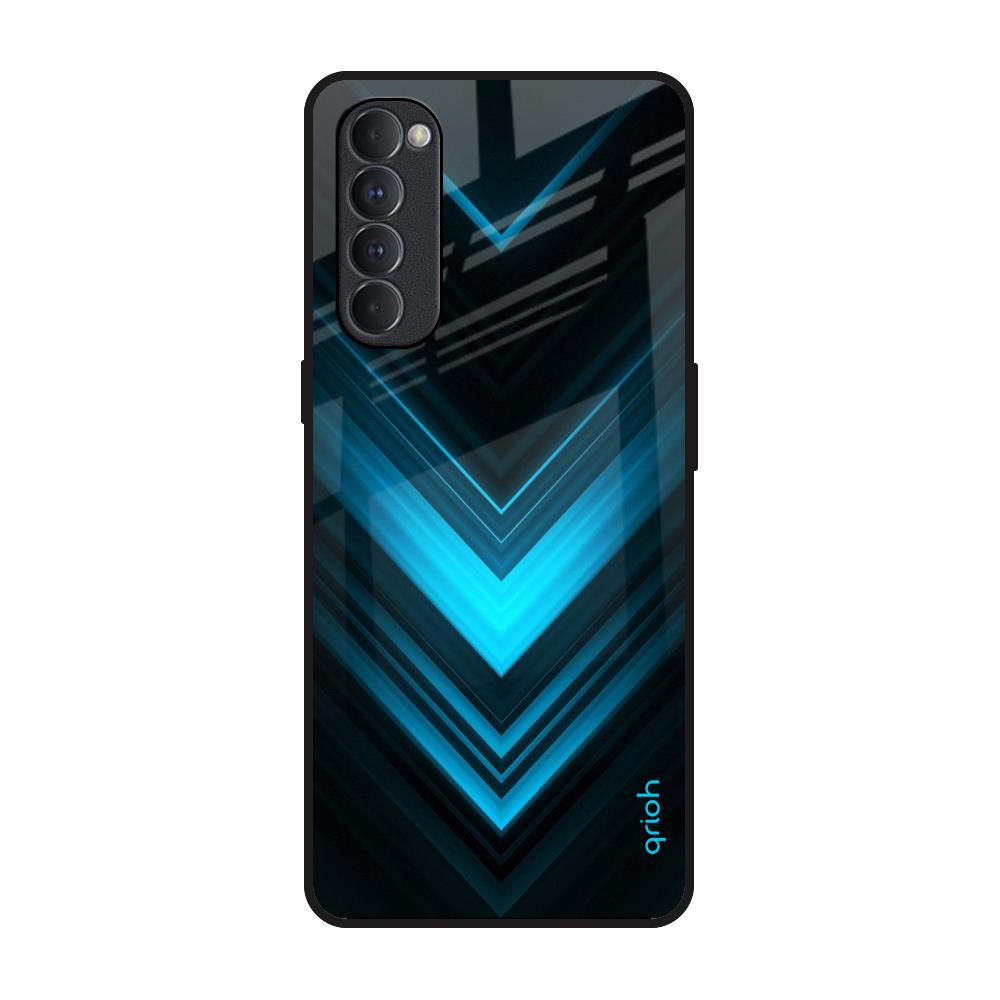 Vertical Blue Arrow Oppo Reno4 Pro Glass Back Cover Online
