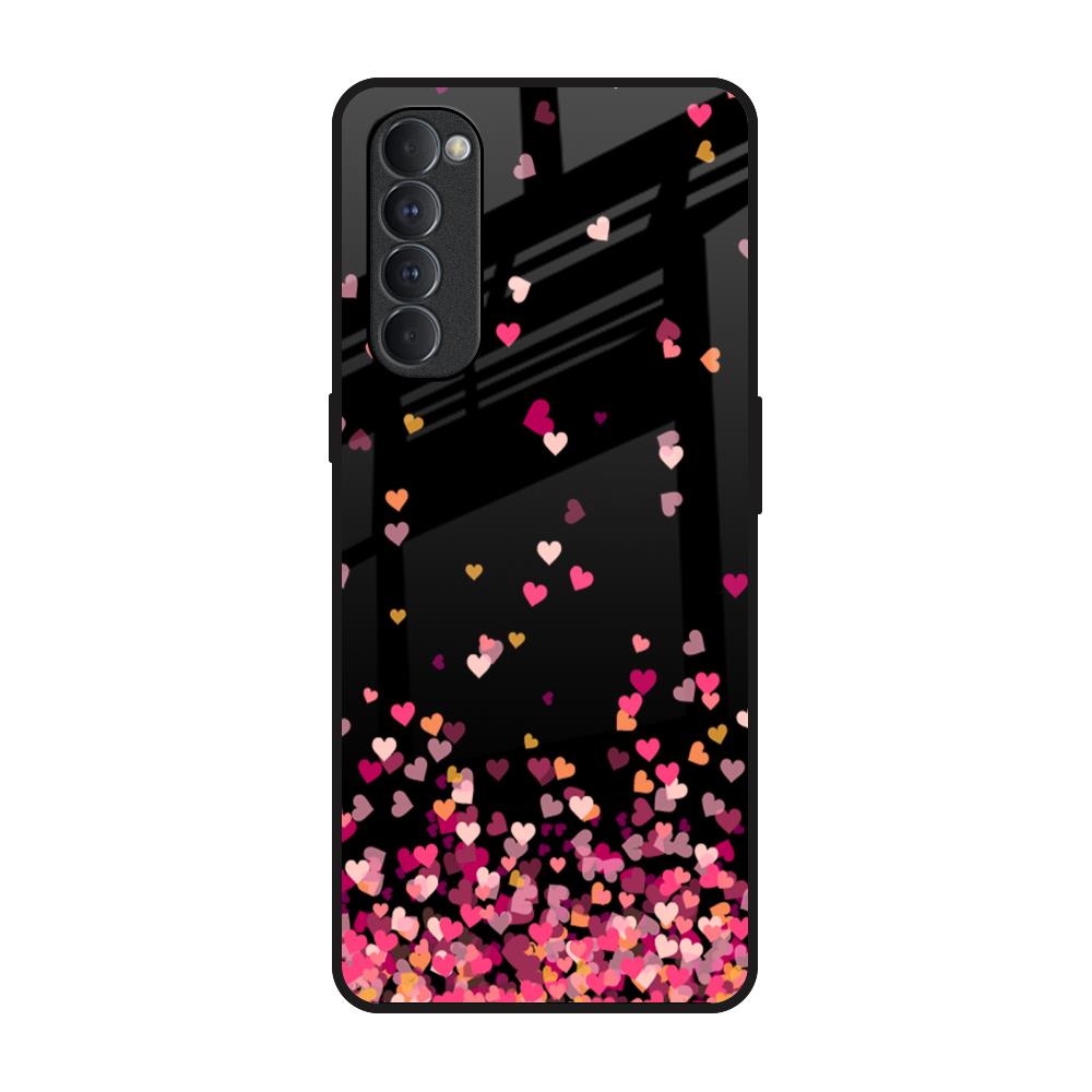 Heart Rain Fall Oppo Reno4 Pro Glass Back Cover Online