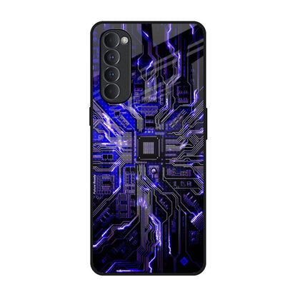 Techno Color Pattern Oppo Reno4 Pro Glass Back Cover Online