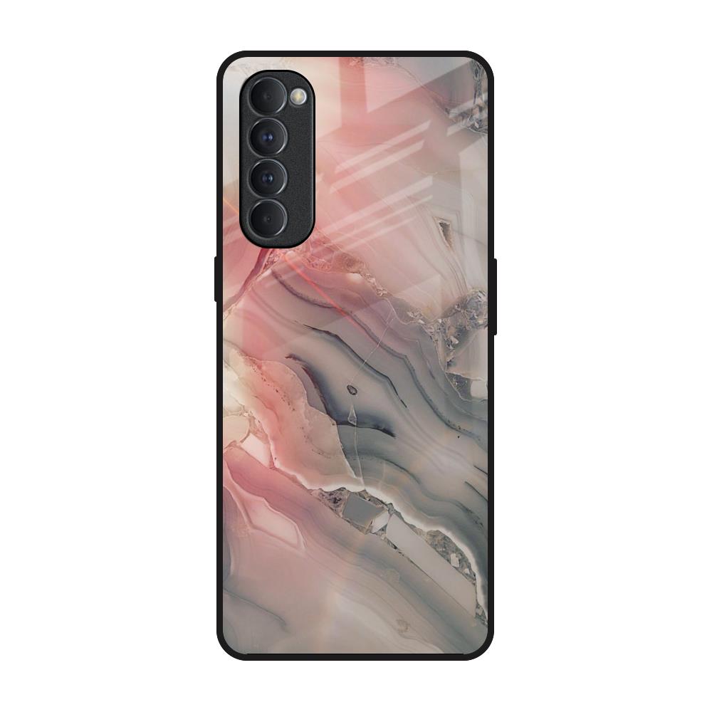 Pink And Grey Marble Oppo Reno4 Pro Glass Back Cover Online