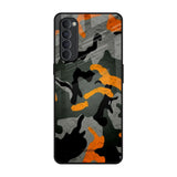 Camouflage Orange Oppo Reno4 Pro Glass Back Cover Online