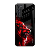 Red Angry Lion Oppo Reno4 Pro Glass Back Cover Online
