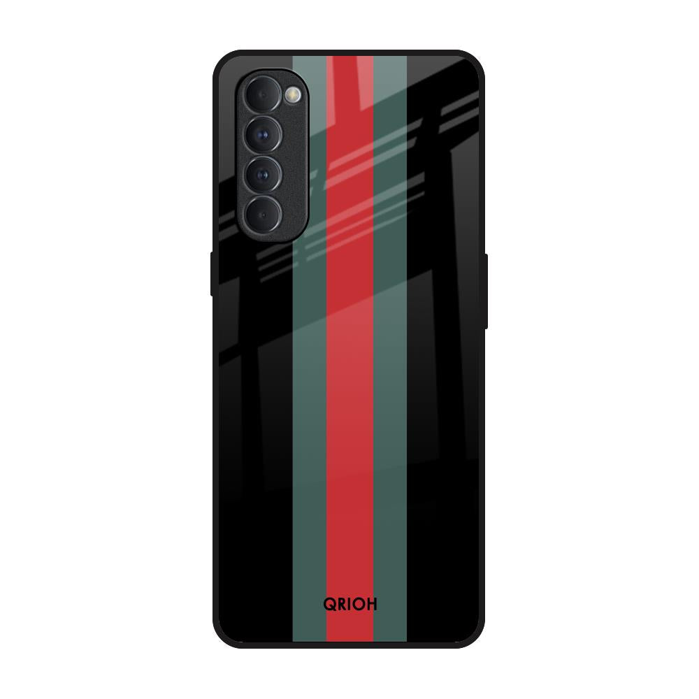 Vertical Stripes Oppo Reno4 Pro Glass Back Cover Online