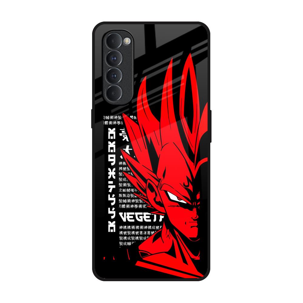 Red Vegeta Oppo Reno4 Pro Glass Back Cover Online