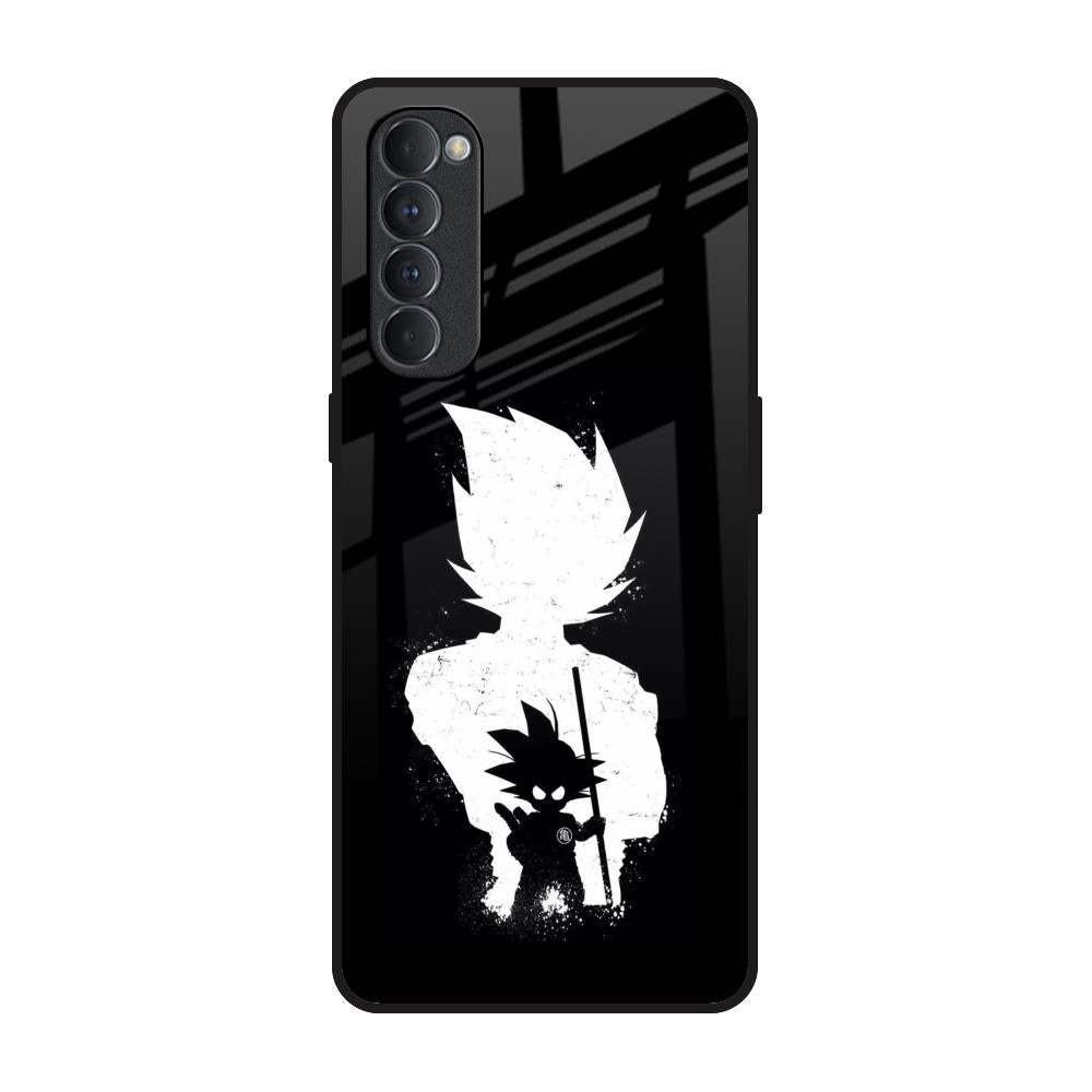 Monochrome Goku Oppo Reno4 Pro Glass Back Cover Online