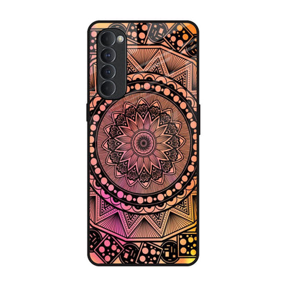 Floral Mandala Oppo Reno4 Pro Glass Back Cover Online