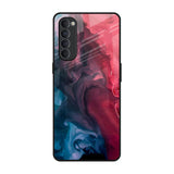 Blue & Red Smoke Oppo Reno4 Pro Glass Back Cover Online