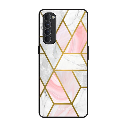 Geometrical Marble Oppo Reno4 Pro Glass Back Cover Online