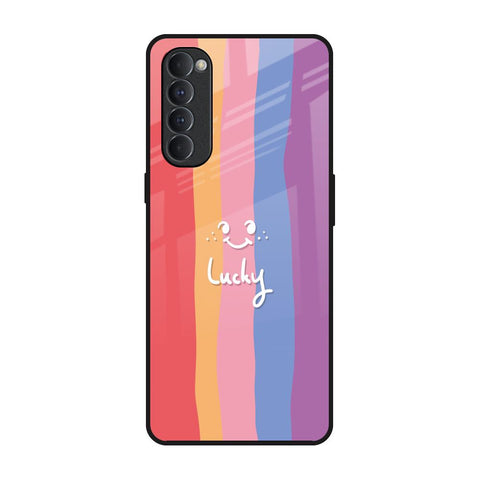 Lucky Abstract Oppo Reno4 Pro Glass Back Cover Online