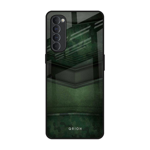 Green Leather Oppo Reno4 Pro Glass Back Cover Online