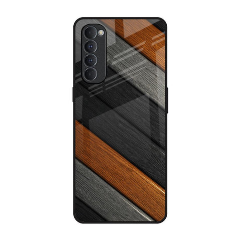 Tri Color Wood Oppo Reno4 Pro Glass Back Cover Online