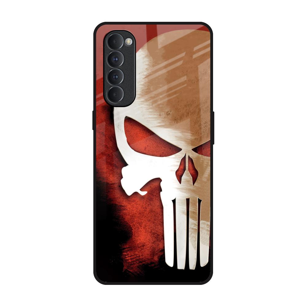 Red Skull Oppo Reno4 Pro Glass Back Cover Online