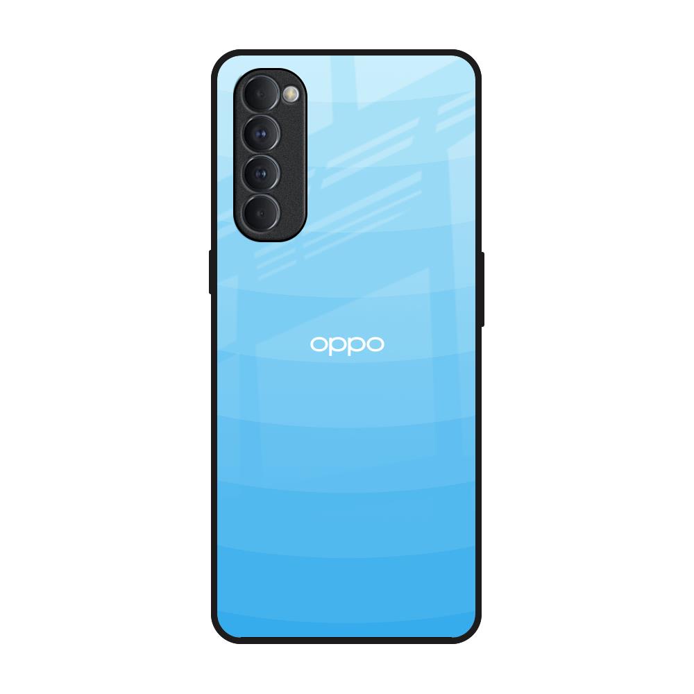 Wavy Blue Pattern Oppo Reno4 Pro Glass Back Cover Online