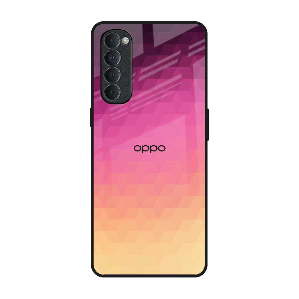 Geometric Pink Diamond Oppo Reno4 Pro Glass Back Cover Online