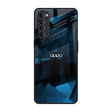 Polygonal Blue Box Oppo Reno4 Pro Glass Back Cover Online