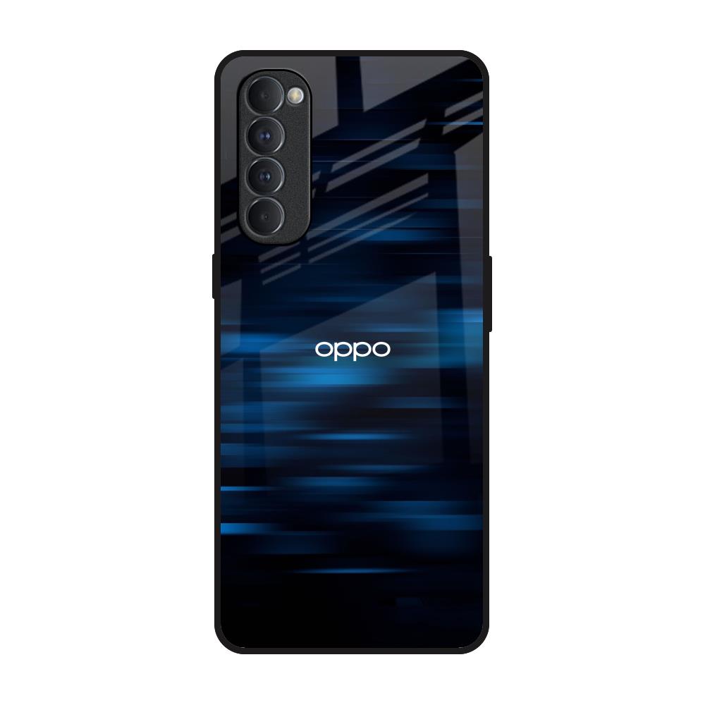 Blue Rough Abstract Oppo Reno4 Pro Glass Back Cover Online