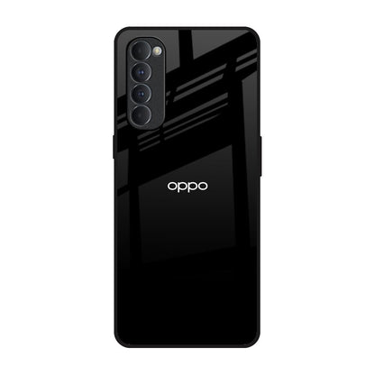 Jet Black Oppo Reno4 Pro Glass Back Cover Online