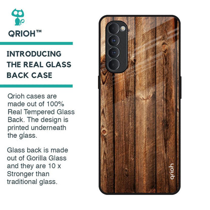 Timber Printed Glass Case for Oppo Reno4 Pro