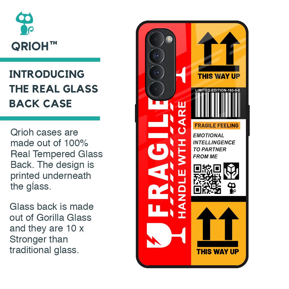 Handle With Care Glass Case for Oppo Reno4 Pro