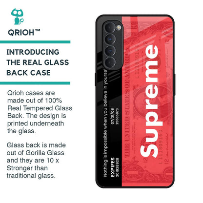 Supreme Ticket Glass Case for Oppo Reno4 Pro