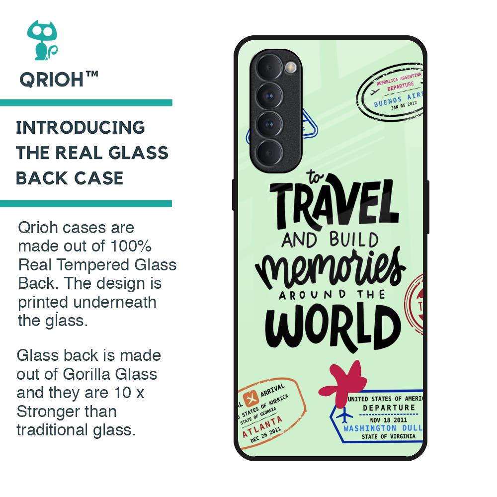 Travel Stamps Glass Case for Oppo Reno4 Pro