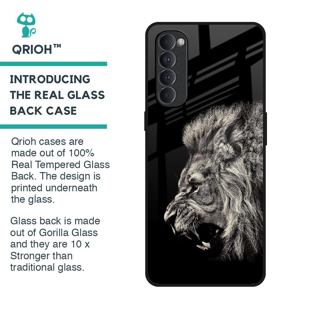Brave Lion Glass Case for Oppo Reno4 Pro