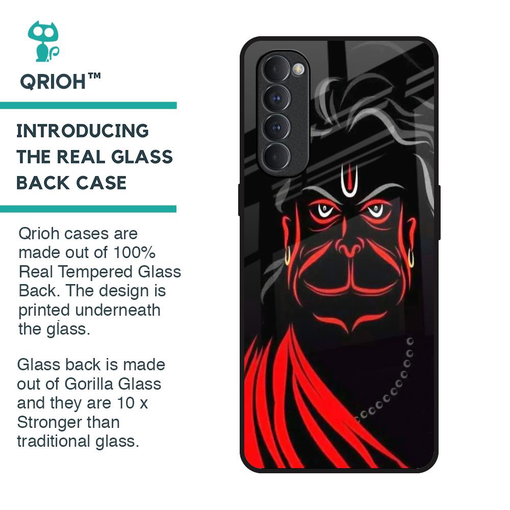 Lord Hanuman Glass Case For Oppo Reno4 Pro